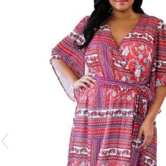 Maree Pour Toi Dresses & Skirts - Maree Pour Toi | Printed Faux Wrap Dress Size 12